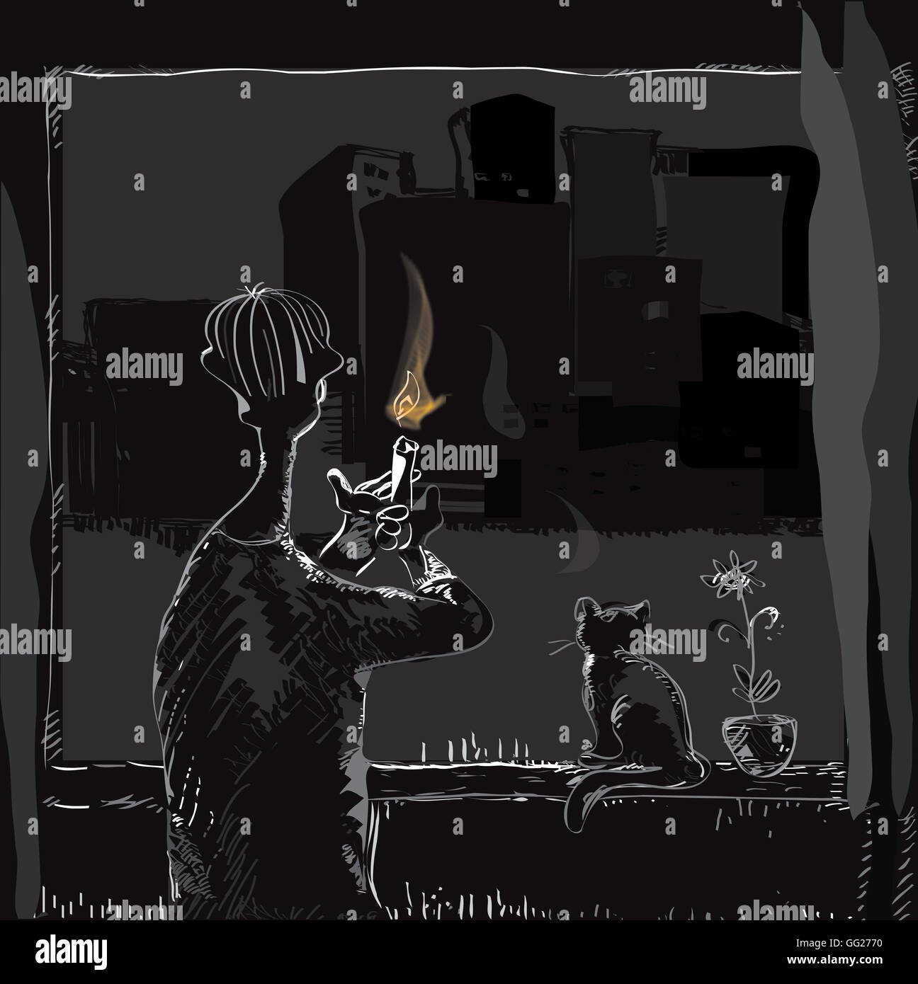 Home blackout hi-res stock photography and images - Alamy