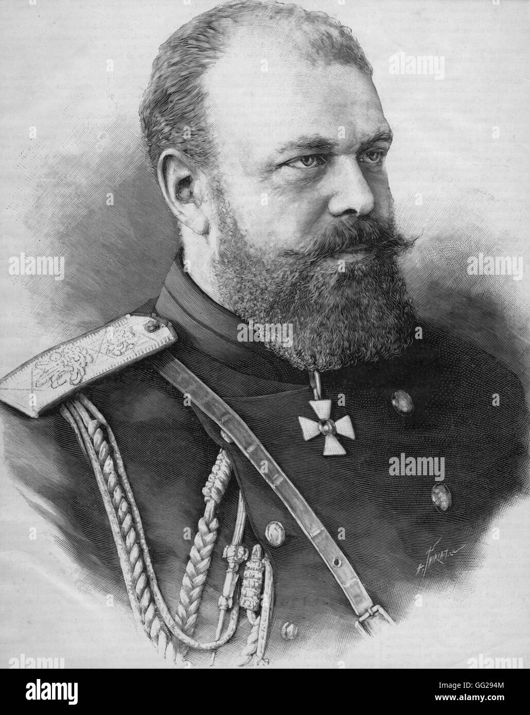 Portrait of Alexander III 1893 Russia Stock Photo