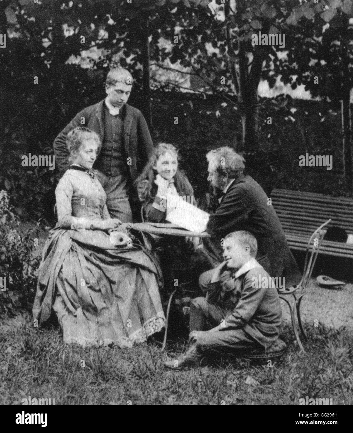 Gustave Eiffel (1832-1923) with his family 1882 France Stock Photo ...