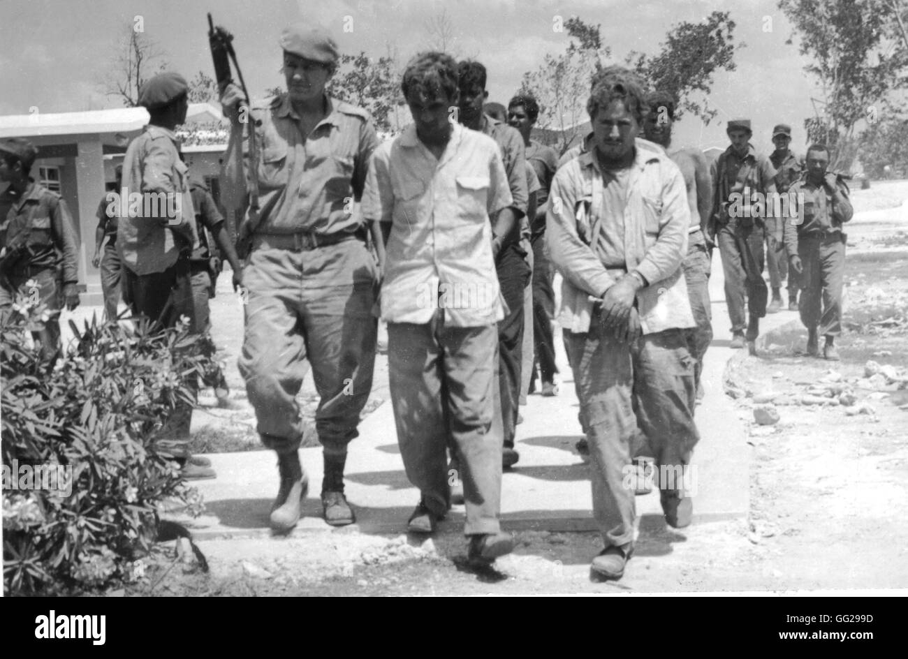 Landing at the Bay of Pigs. Mercenaries made prisoners 1961 Cuba Stock Photo