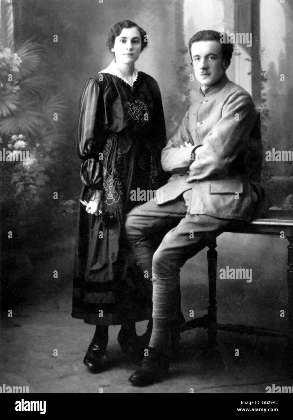 Paul Eluard and Gala February 1917 France Stock Photo