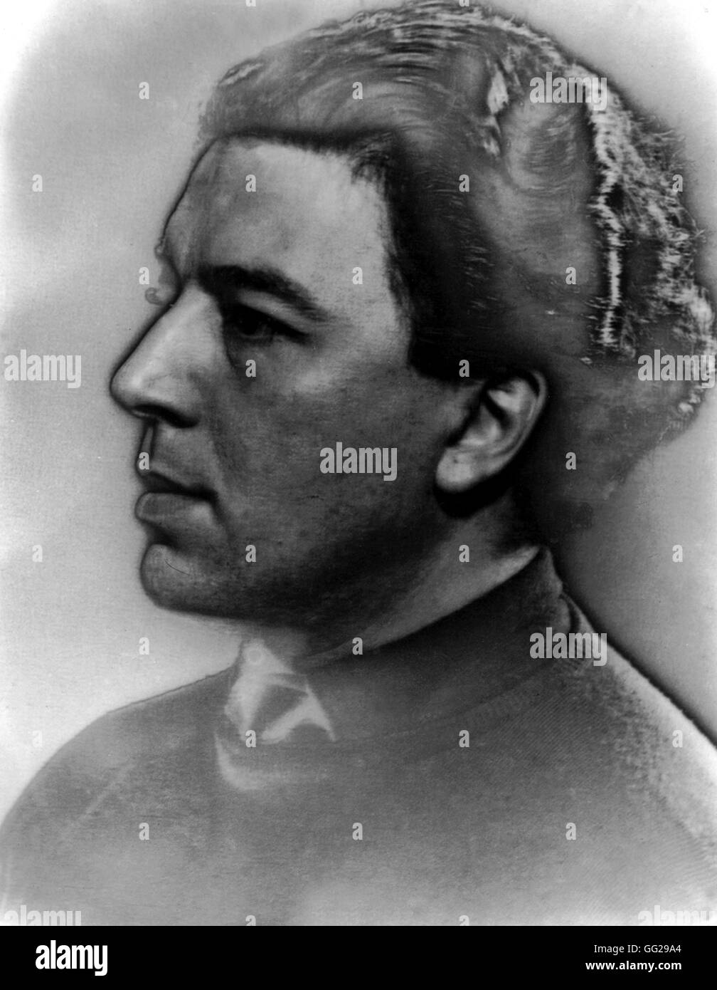Portrait of André Breton in 1929. Photograph by Man Ray 20th century France Stock Photo
