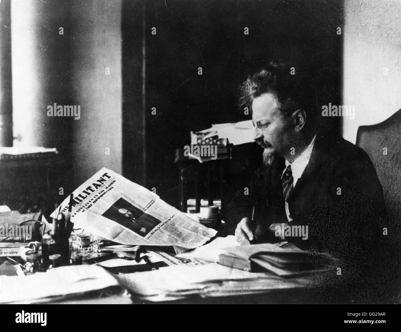 Portrait of Léon Trotsky after his exile 20th century U.S.S.R. Stock Photo