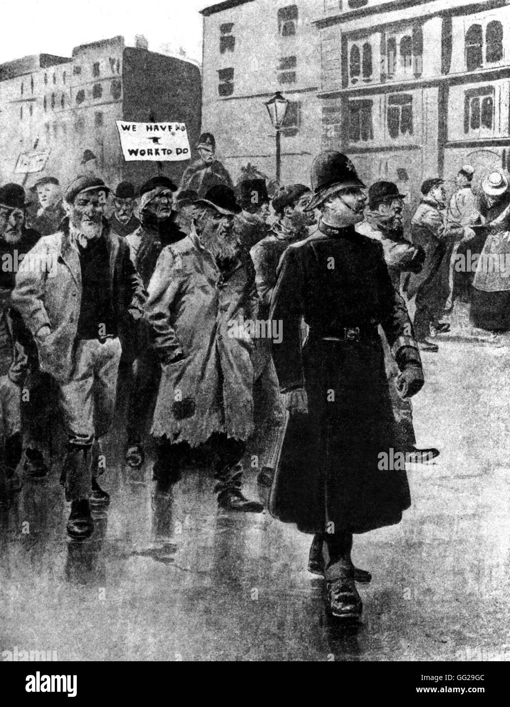 Poverty in London, in 'Contemporary history' by Elisée Reclus 1908 Great Britain Stock Photo