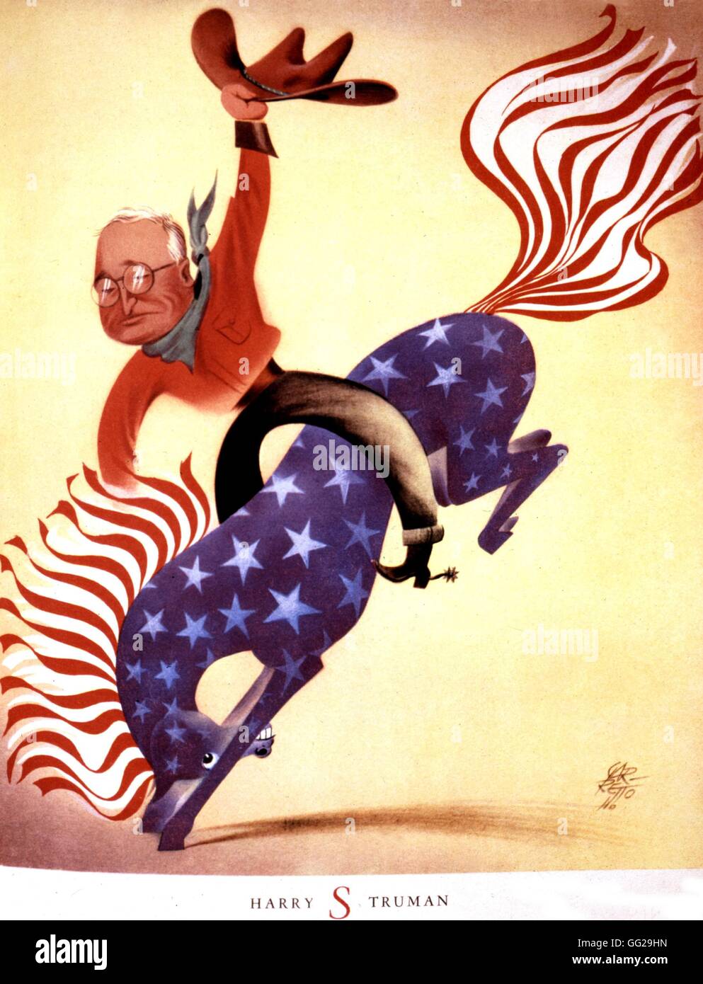 Poster by Garetto, Harry truman U.S. presidential election campaign November 1946 United States Stock Photo