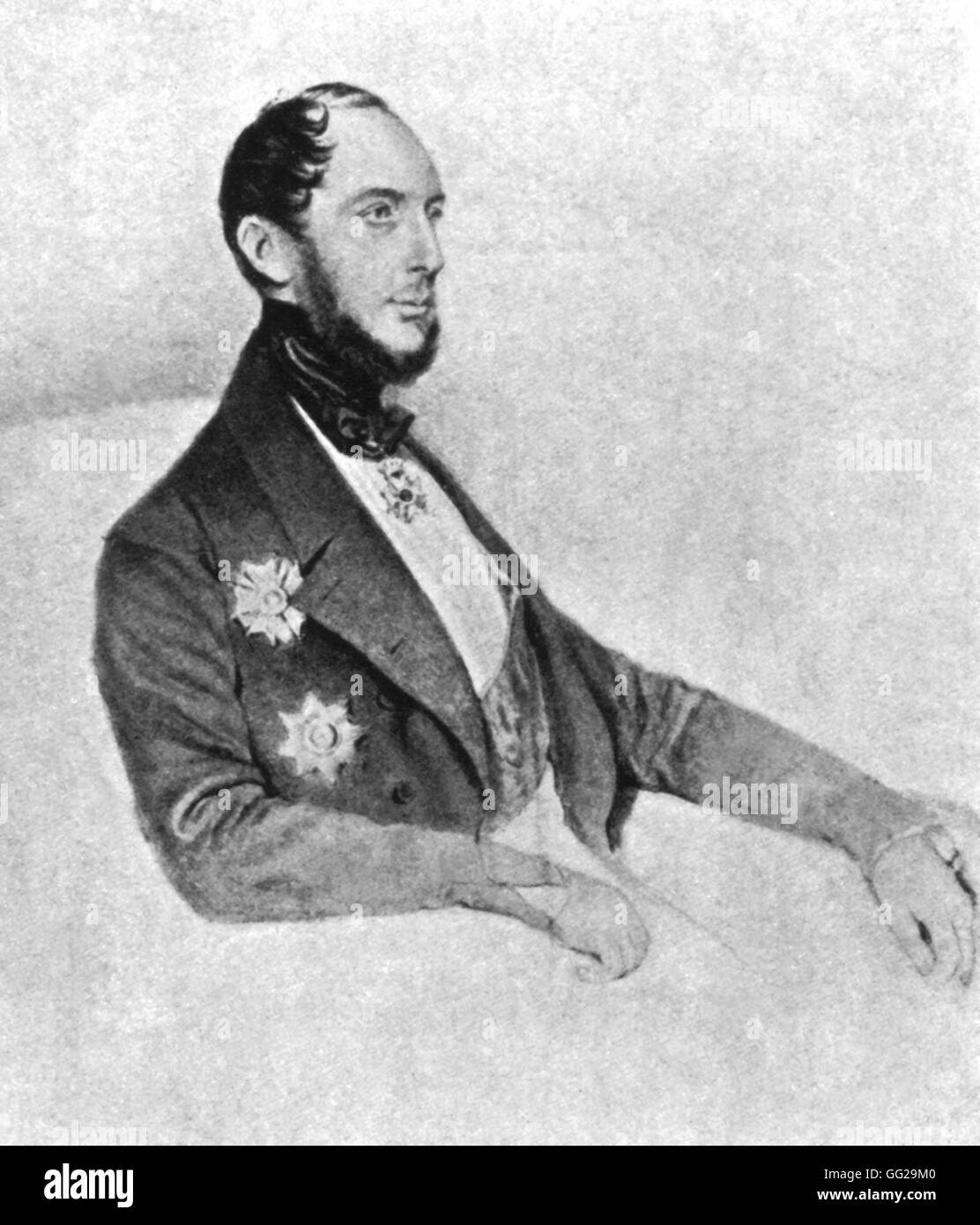 Alexander Pushkin's life (1799-1837) Baron van Heeckeren, adoptive father of Georges van Anthes (who killed Pushkin during a duel) 19th century Russia Stock Photo