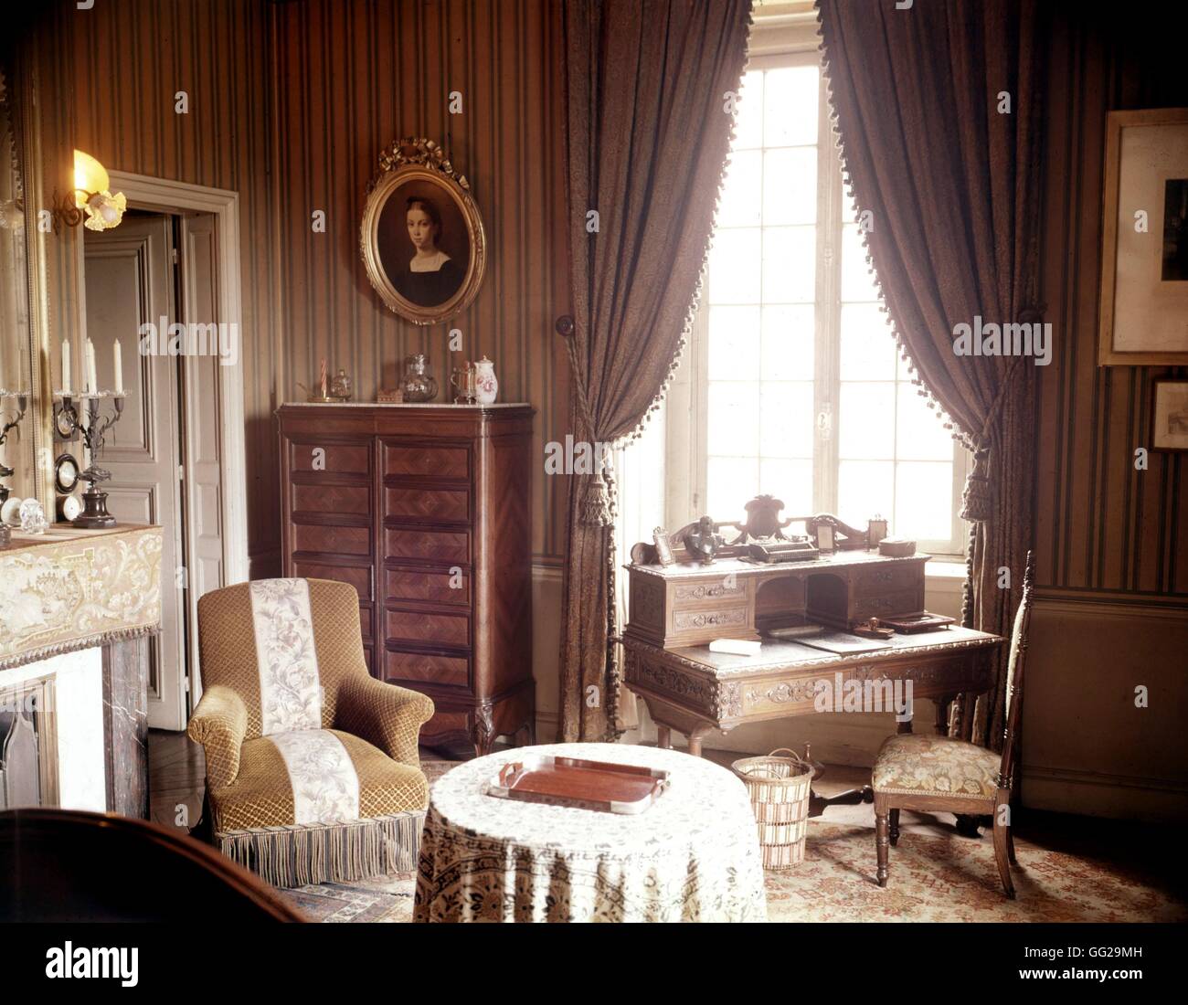 Louis Pasteur's bedroom, the way it was when he used to live there France 1864 Musée Pasteur Stock Photo