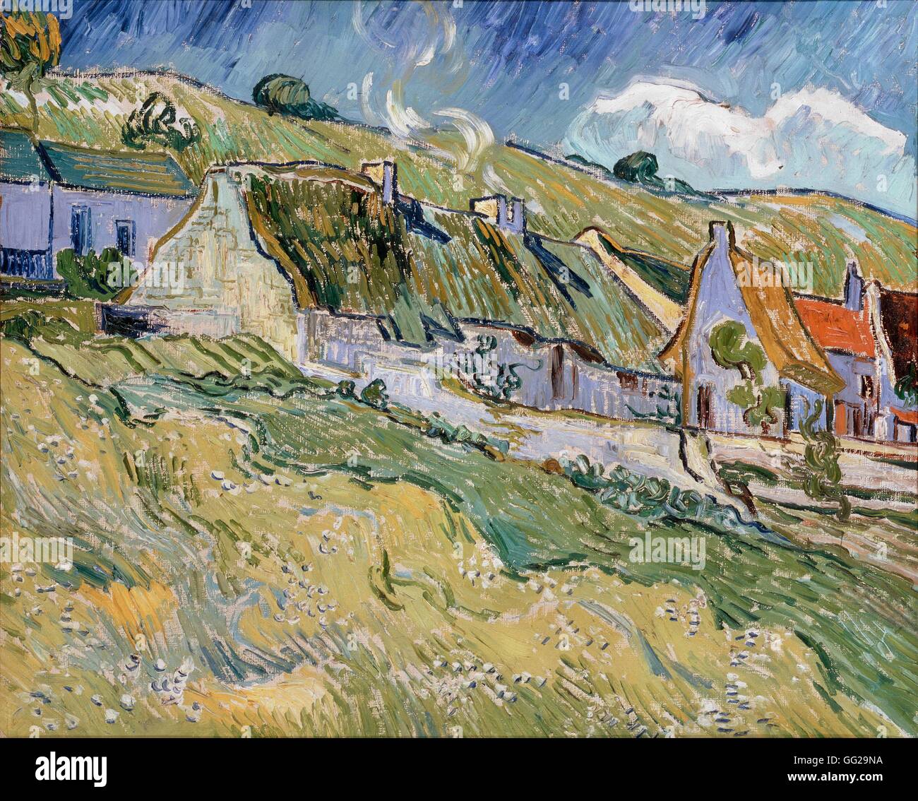 Vincent van Gogh Dutch school Cottages 1890 Oil on canvas (59 x 72 cm) Saint-Petersburg, Hermitage museum Stock Photo