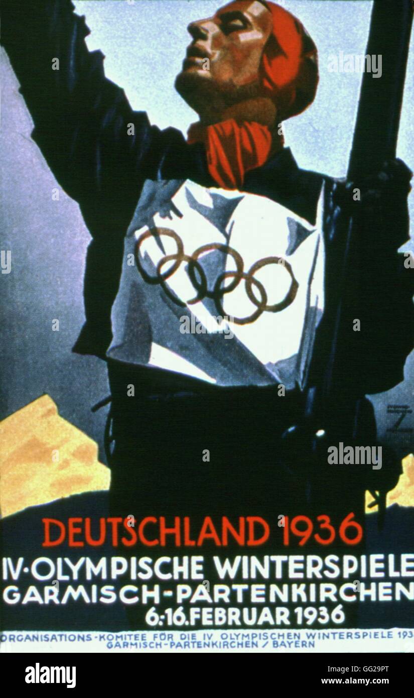 1936 Olympic Games poster, Garmisch-Partenkirchen February 1936 Germany Washington, The Library of Congress Stock Photo