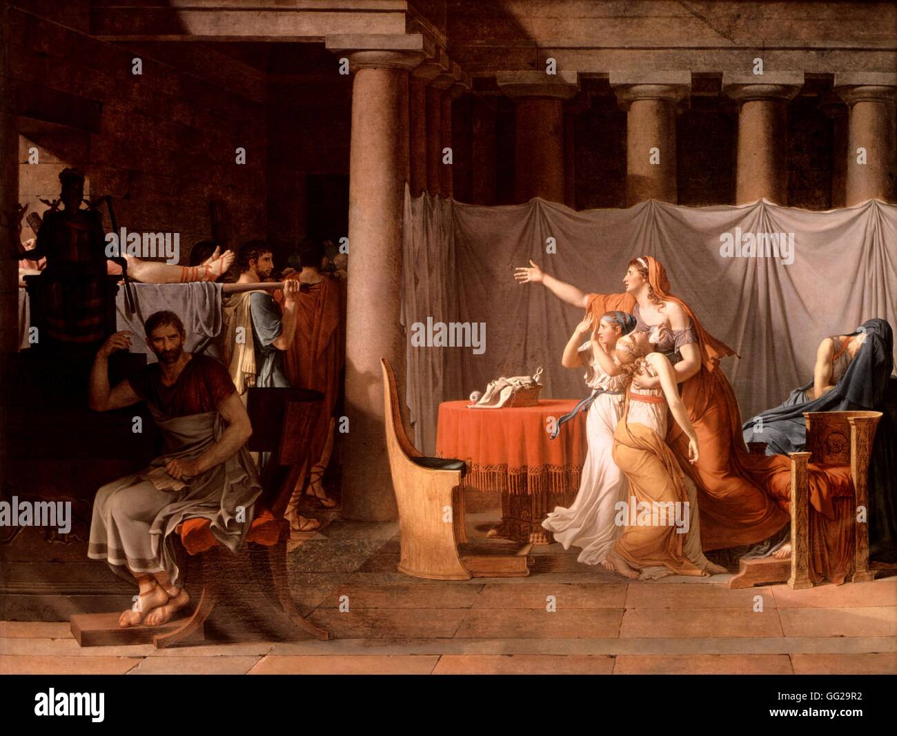 Les Licteurs Rapportent à Brutus Les Corps De Ses Fils Jacques-Louis David French school The Lictors Bring to Brutus the