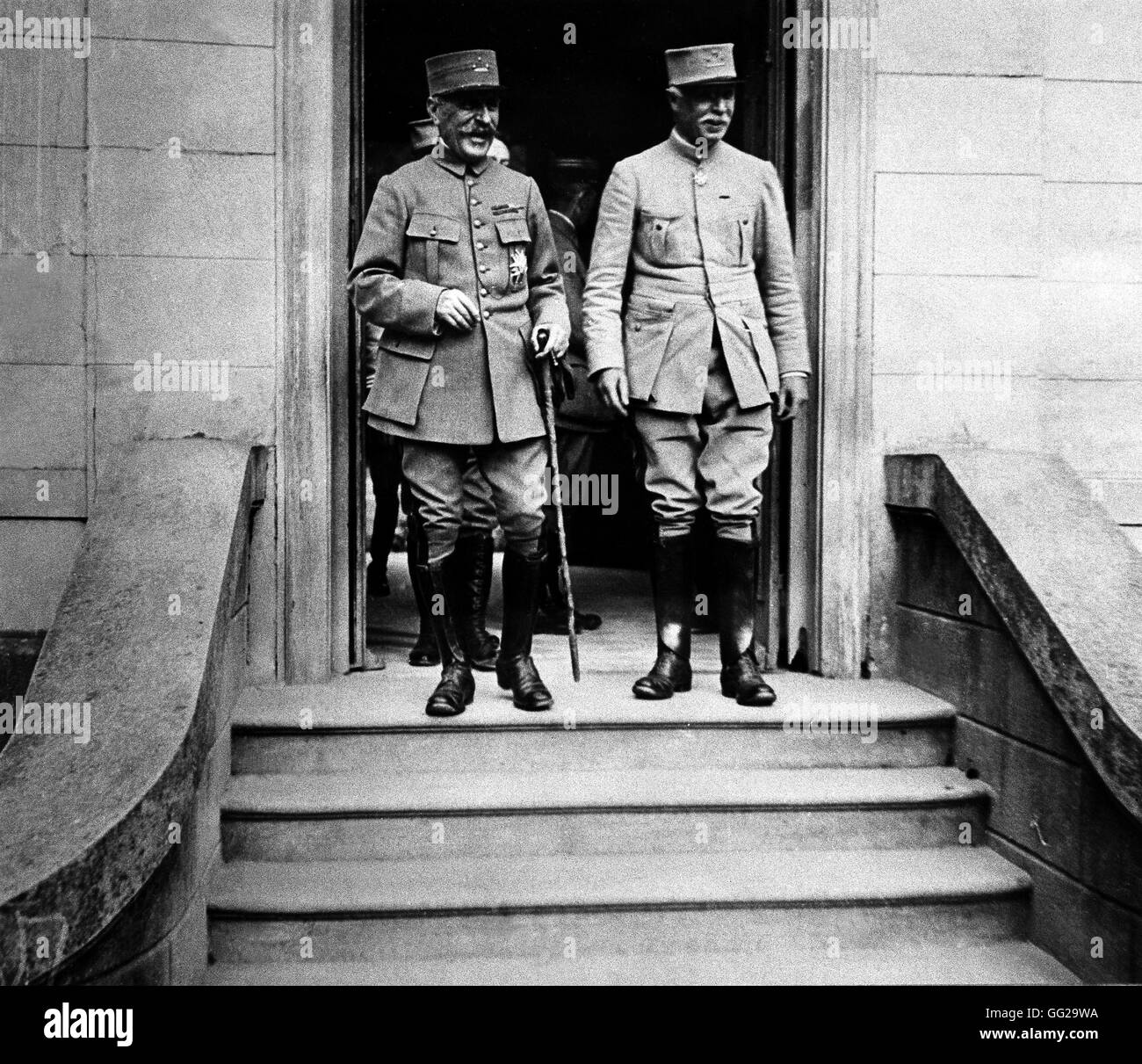 Foch and Fayolle in Mericourt on July 13, 1914 1914 World War I, France Stock Photo