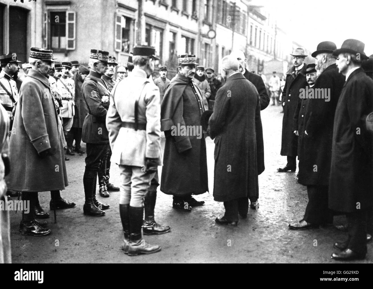 The French Generals Claudel, Marchand, Aubé, Mangin, Le Landrath and town notables World War I, France Stock Photo