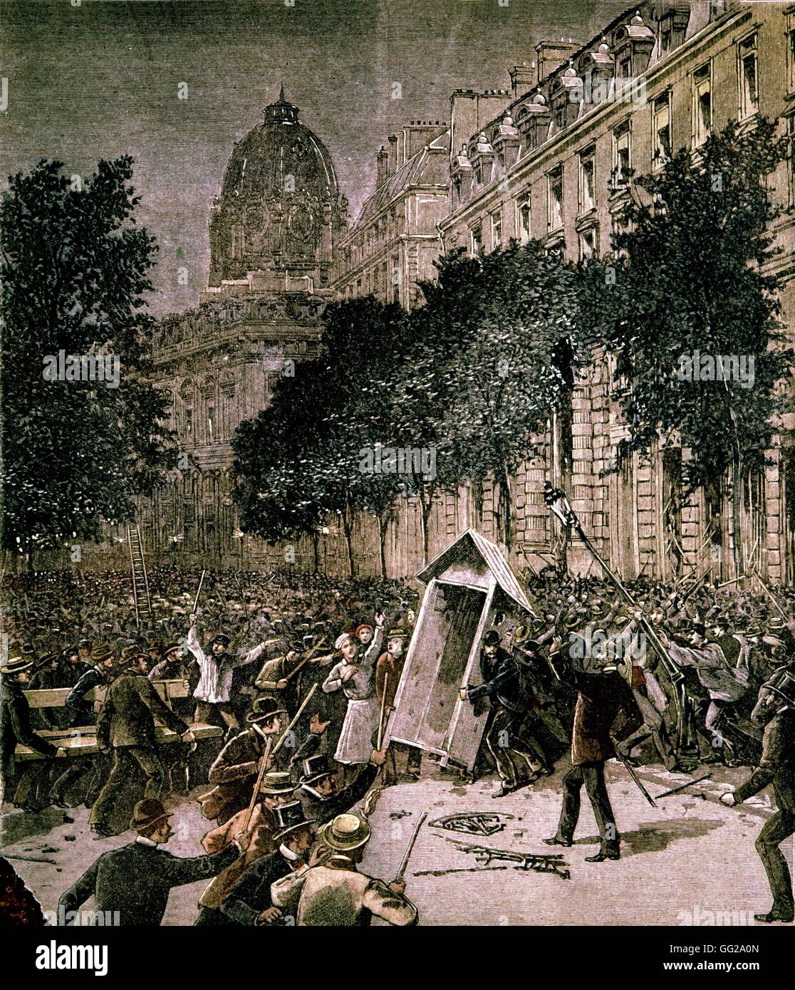 Riots in Paris, in 'Le Petit Journal' 1893 France Paris, Musée Carnavalet Stock Photo