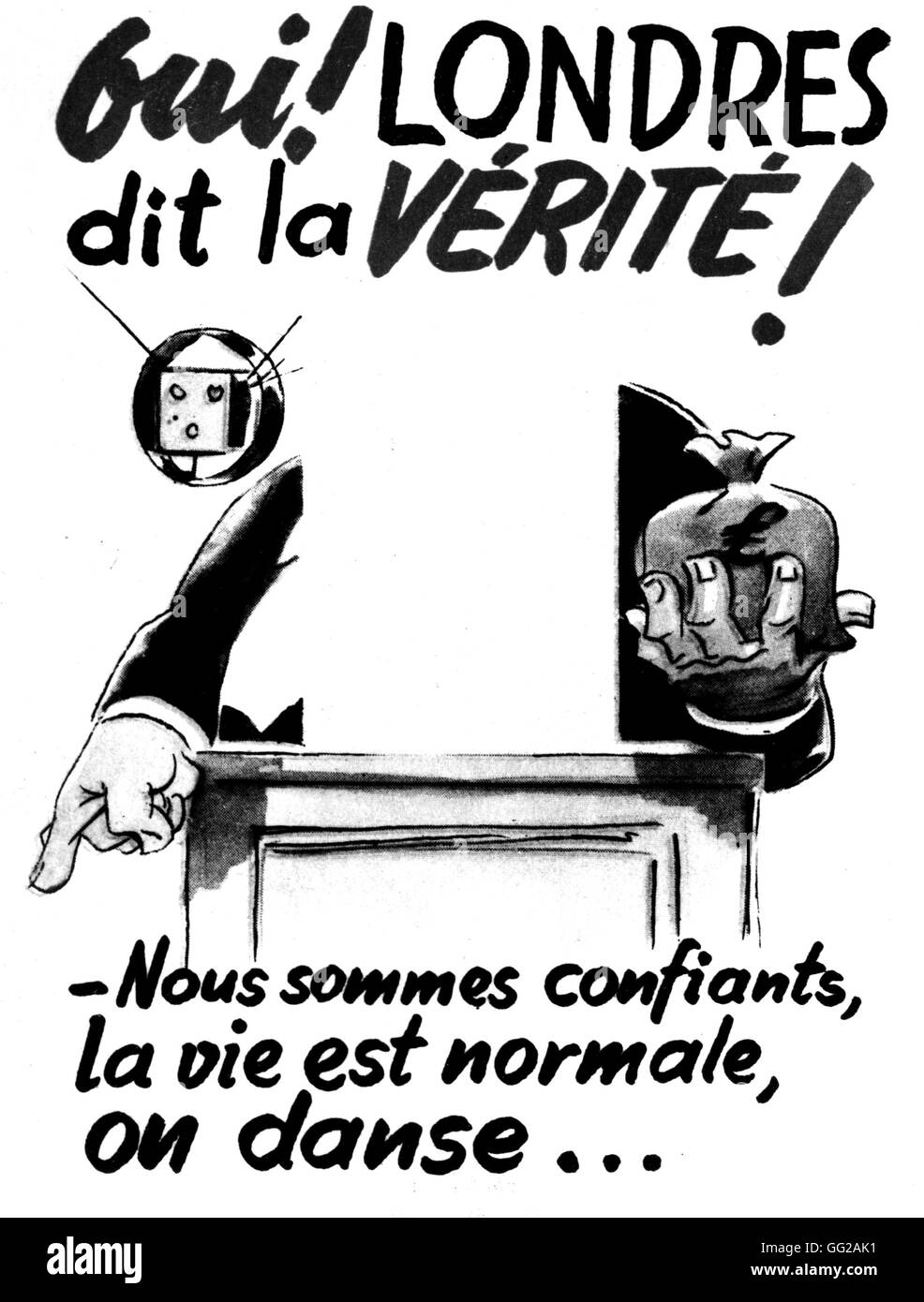 Propaganda against London radio broadcasting 1940 France - World War II  City of Paris Library Stock Photo - Alamy