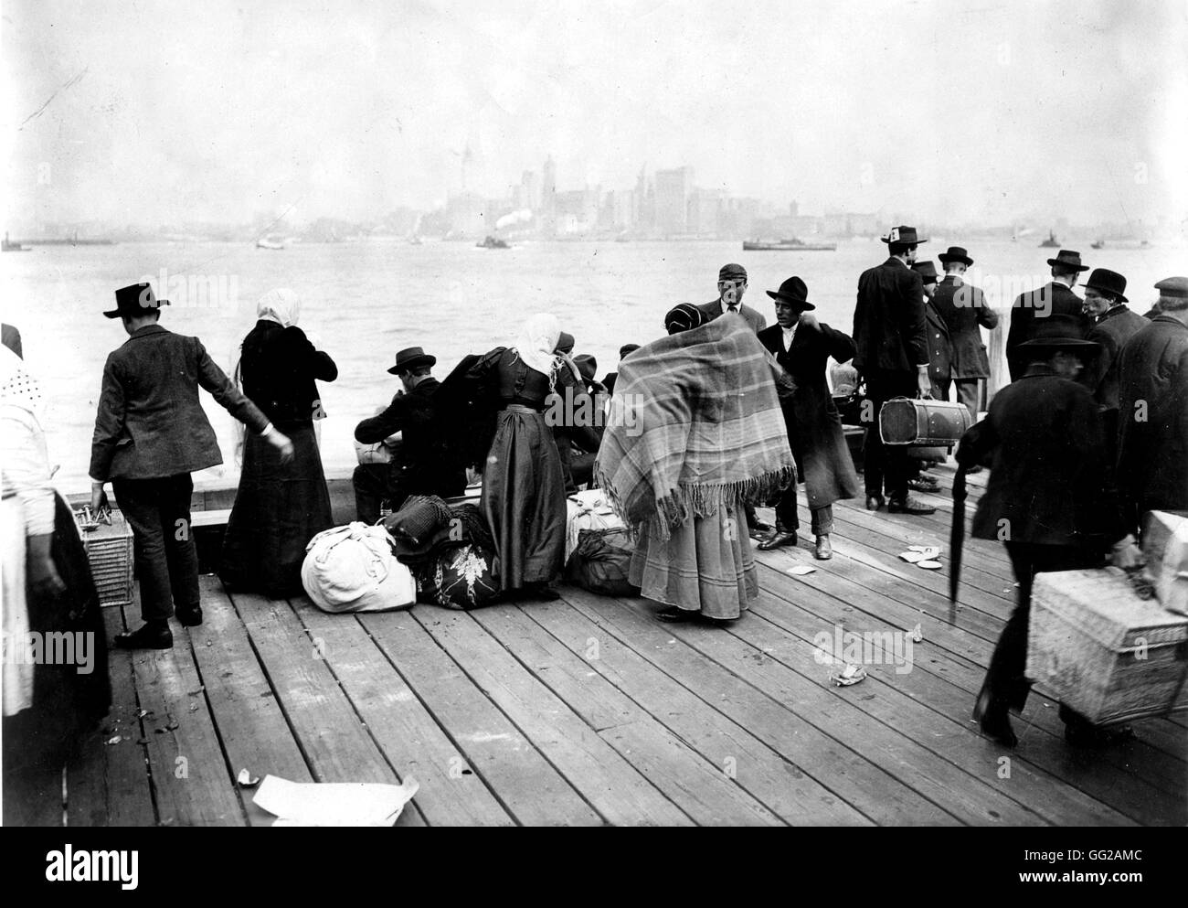Immigrants arriving in New York 1912 United States Washington. Library of Congress Stock Photo