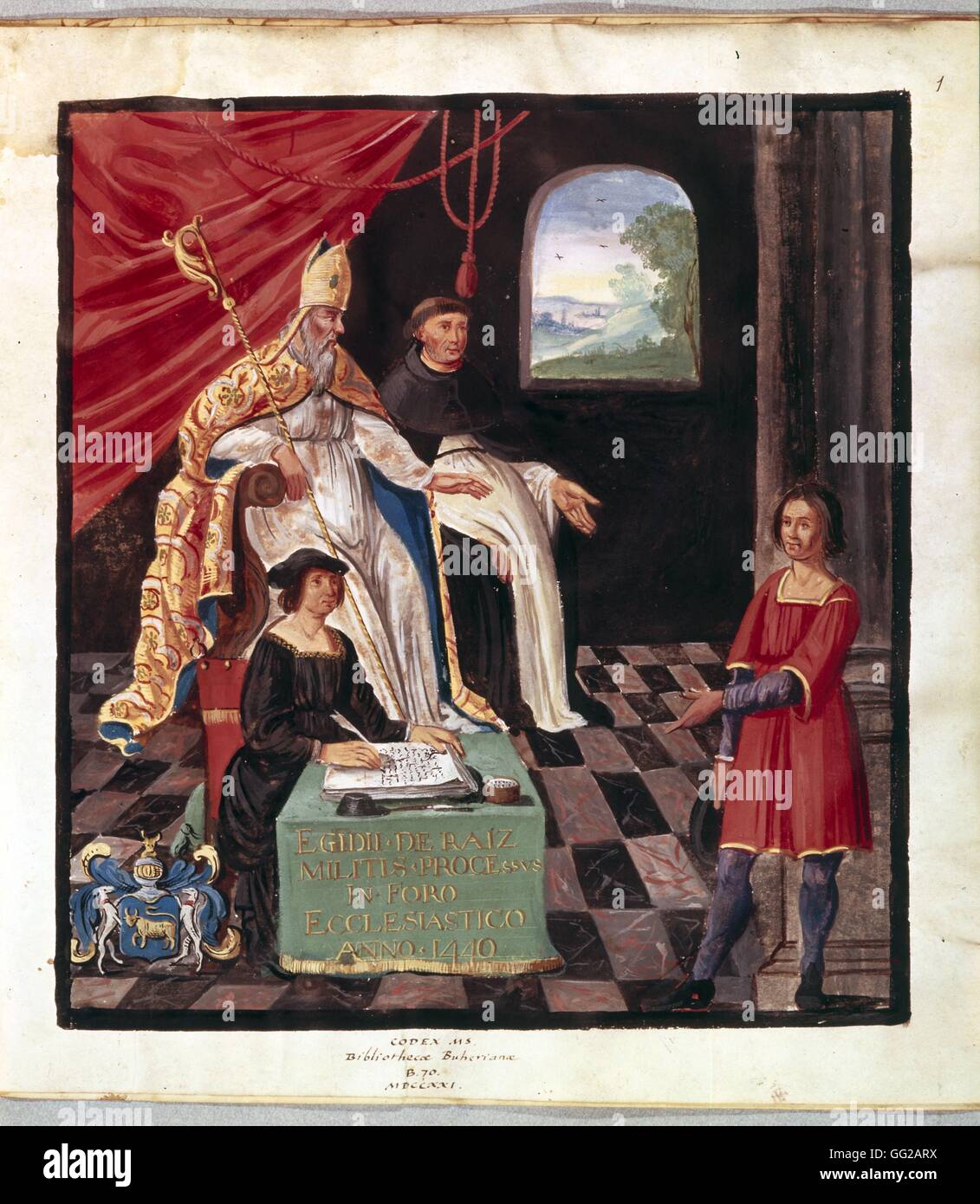 Trial of Gilles de Rais, with bishop Jean de Malestroit 1440 France Stock Photo