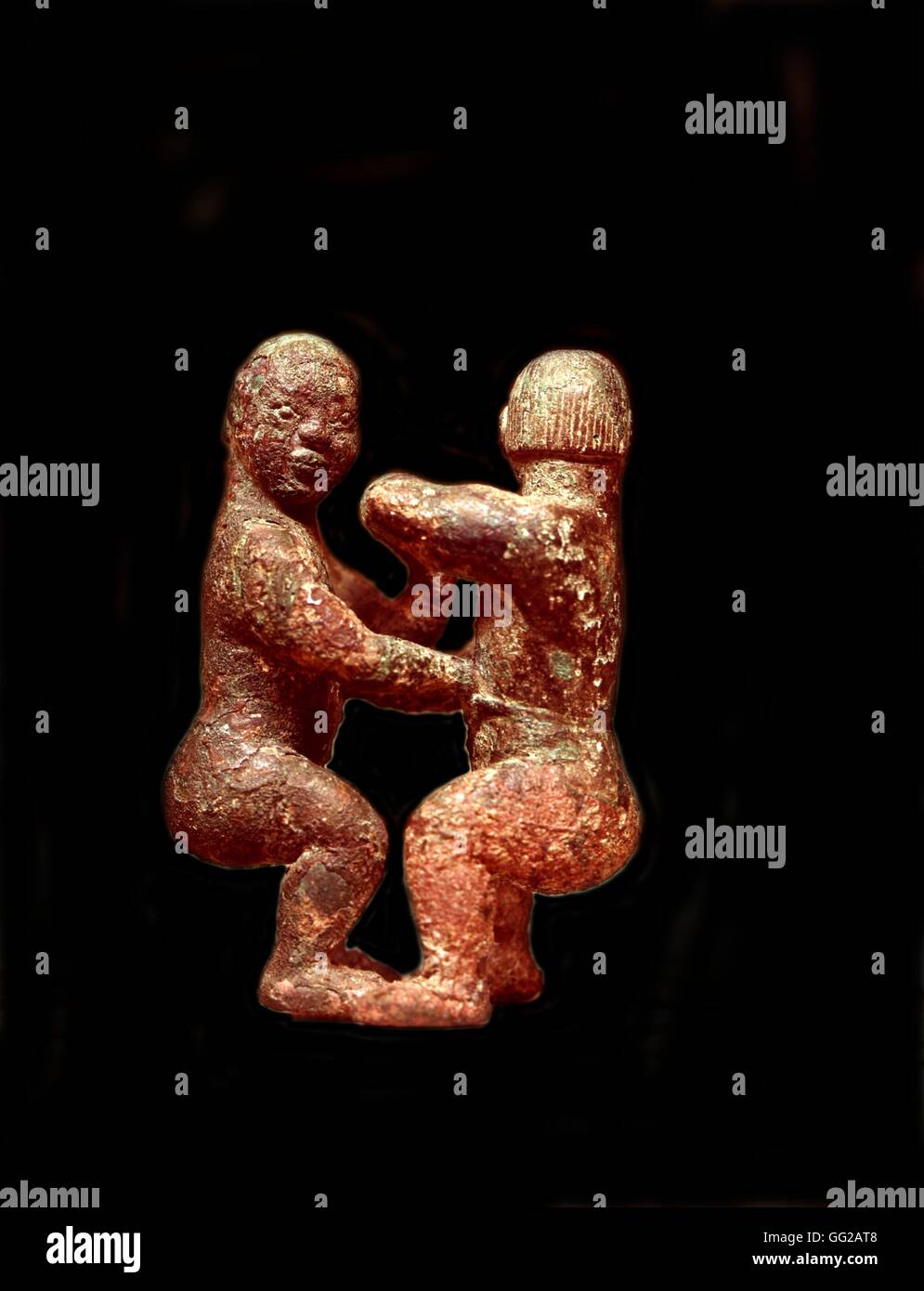 Chinese art. Chou era. Chinese wrestlersBronze 600 B.C. China London. British museum Stock Photo