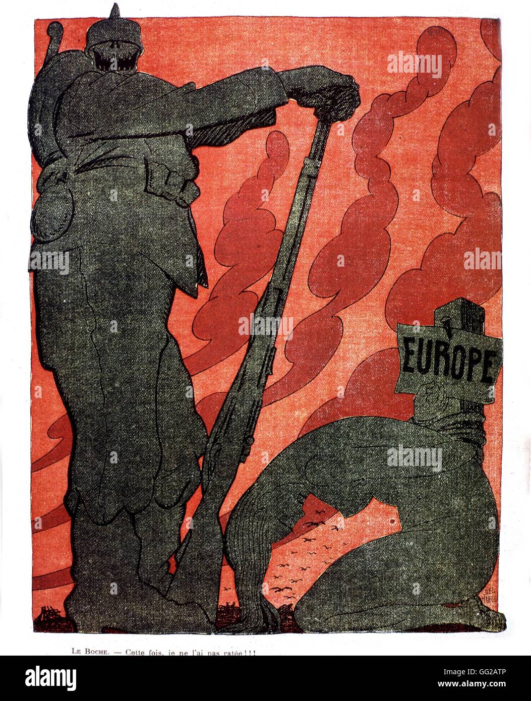 Caricature by Del Marle The 'Kraut' and Europe 1921 France Stock Photo