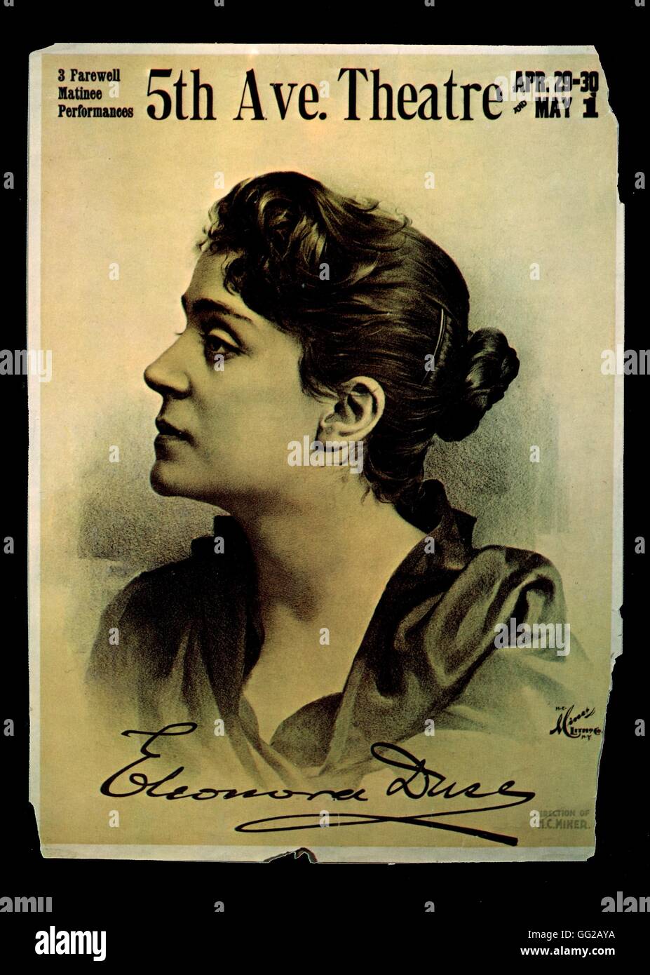 Portrait of Eleonora Duse, world famous Italian actress, here