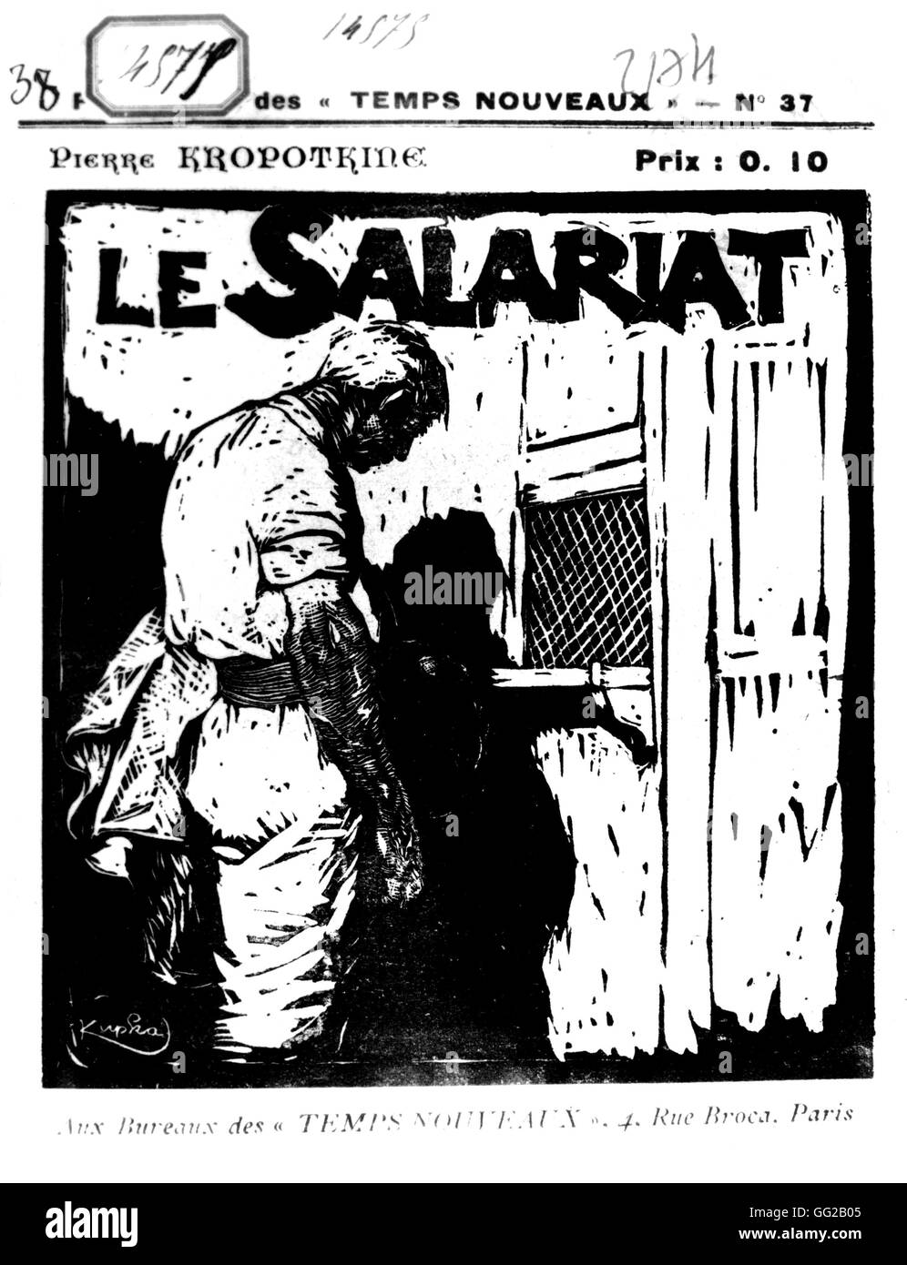 The Wage-earners: drawing published in 'Les Temps Nouveaux' Drawing by Kupka and text by Kropotkine About 1910 France Stock Photo
