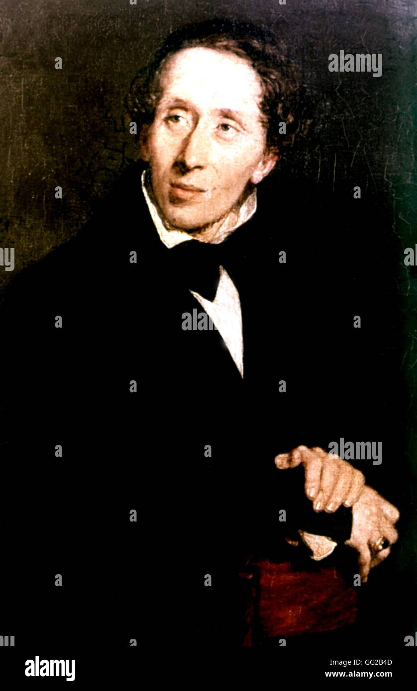 Portrait of H. C. Andersen (1805-1875) by C.A. Jensen 1836 Denmark Odense, Andersen Museum Stock Photo