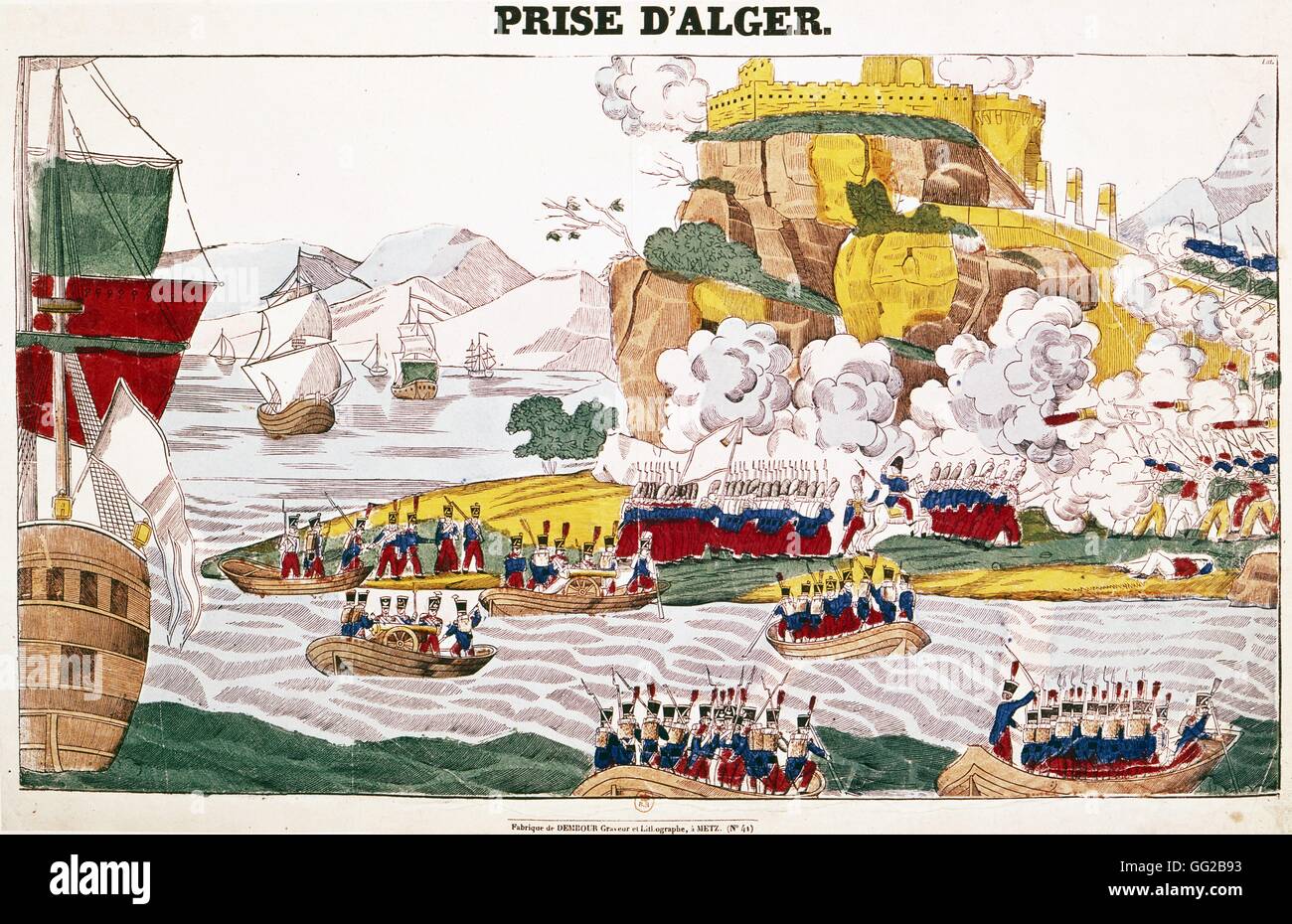 Conquest of Algeria. Capture of Algiers, July 4, 1830 Algeria - colonization 1830 Stock Photo
