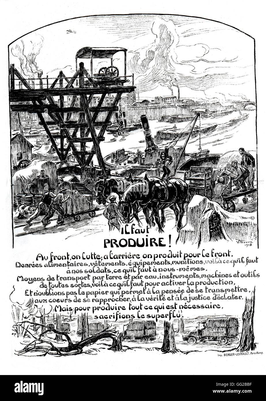 Prouvé, 'Our country has to produce' 1918 World War I, France Brussels, War Museum Stock Photo