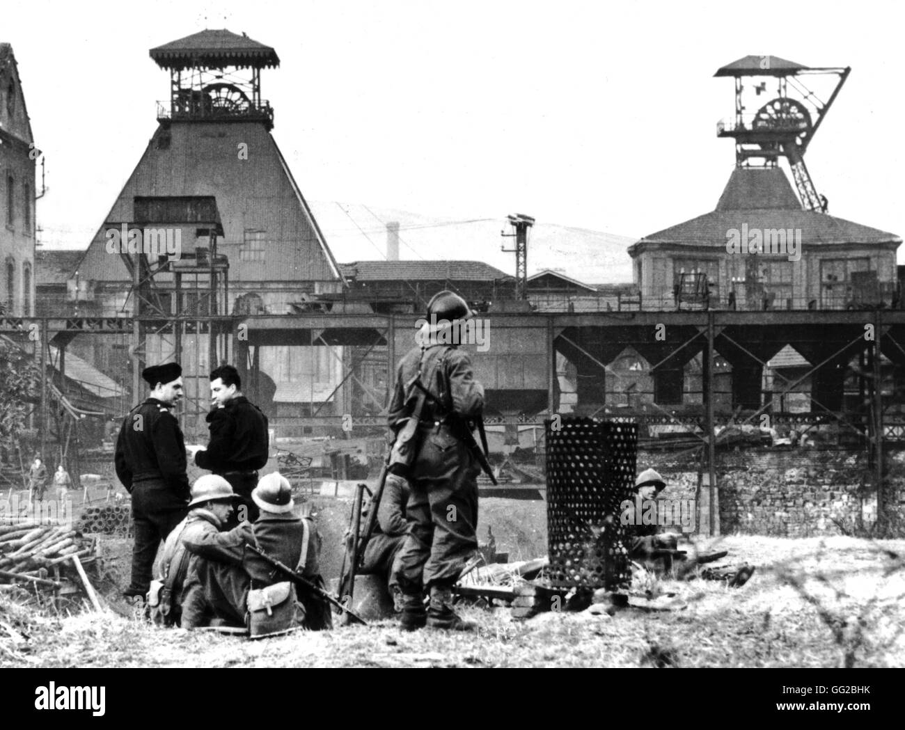 Saint-Etienne. Occupation of the region's mines by military troops October 26, 1948 France Stock Photo