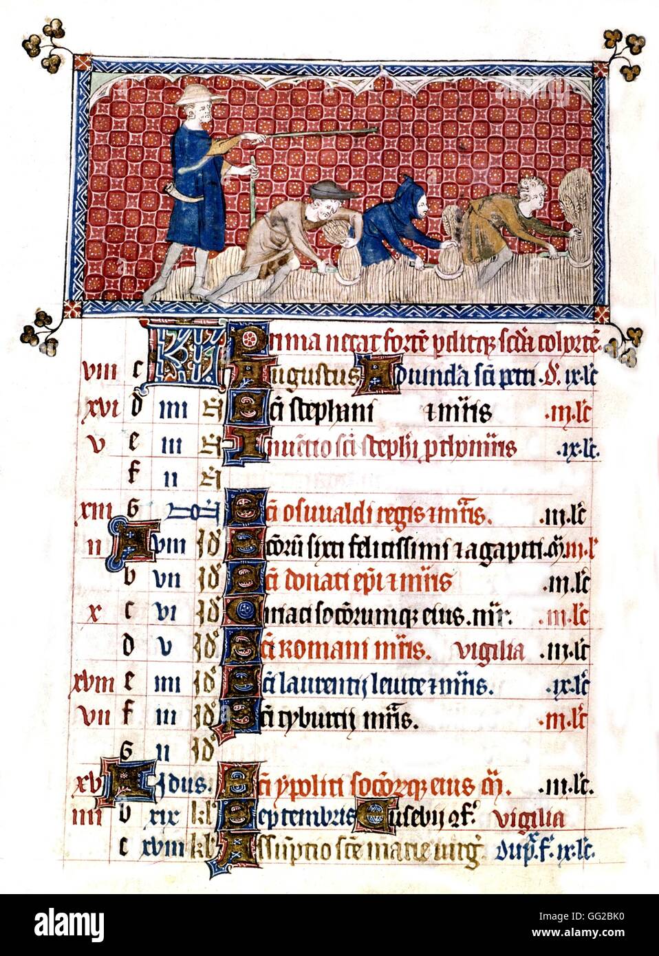 Psalter of Queen Mary. The harvest Middle Ages Grande-Bretagne London. British museum Stock Photo