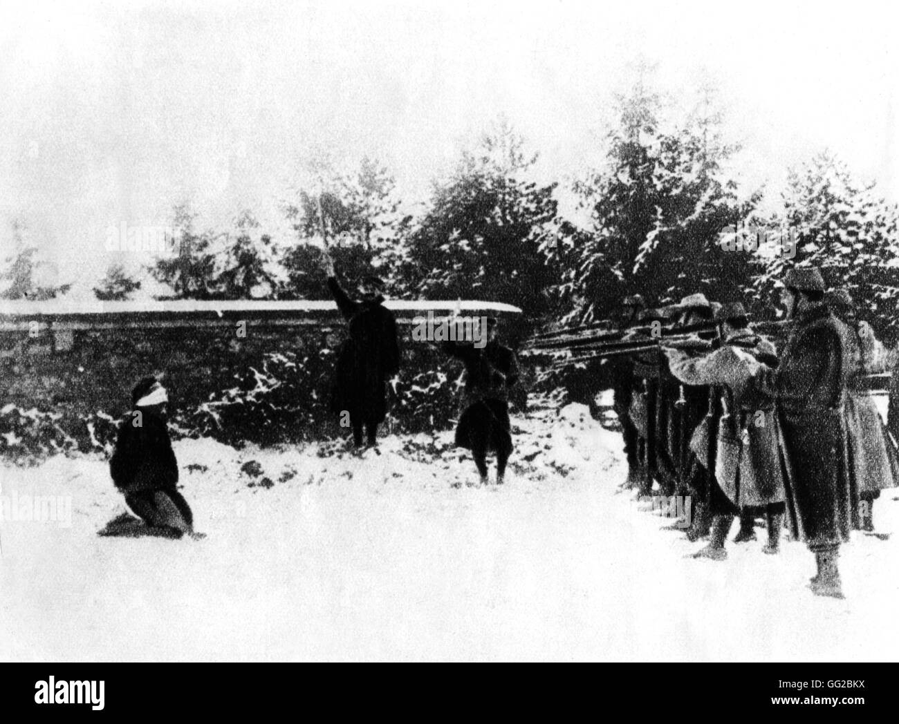 Execution of a civil spy in Verdun in 1915 France World War I Stock Photo