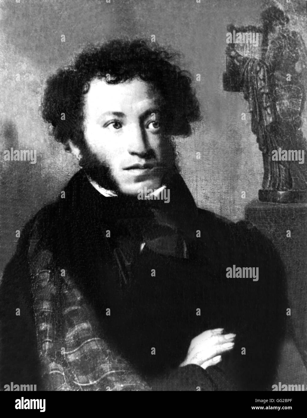 Portrait of Alexander Pushkin (1799-1837) 19th century Russia Stock Photo