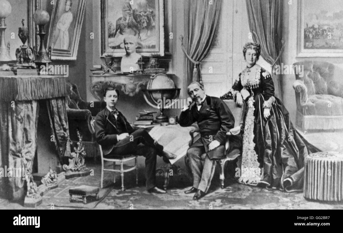 Napoleon III and the imperial family in exile 19th France Paris - Stock Photo