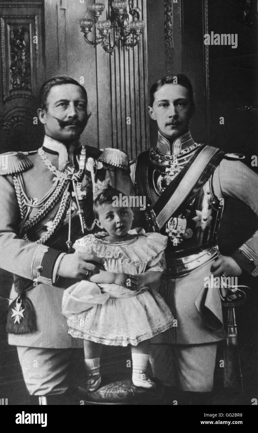 William I, William II and the Crown Prince 19th Germany Stock Photo