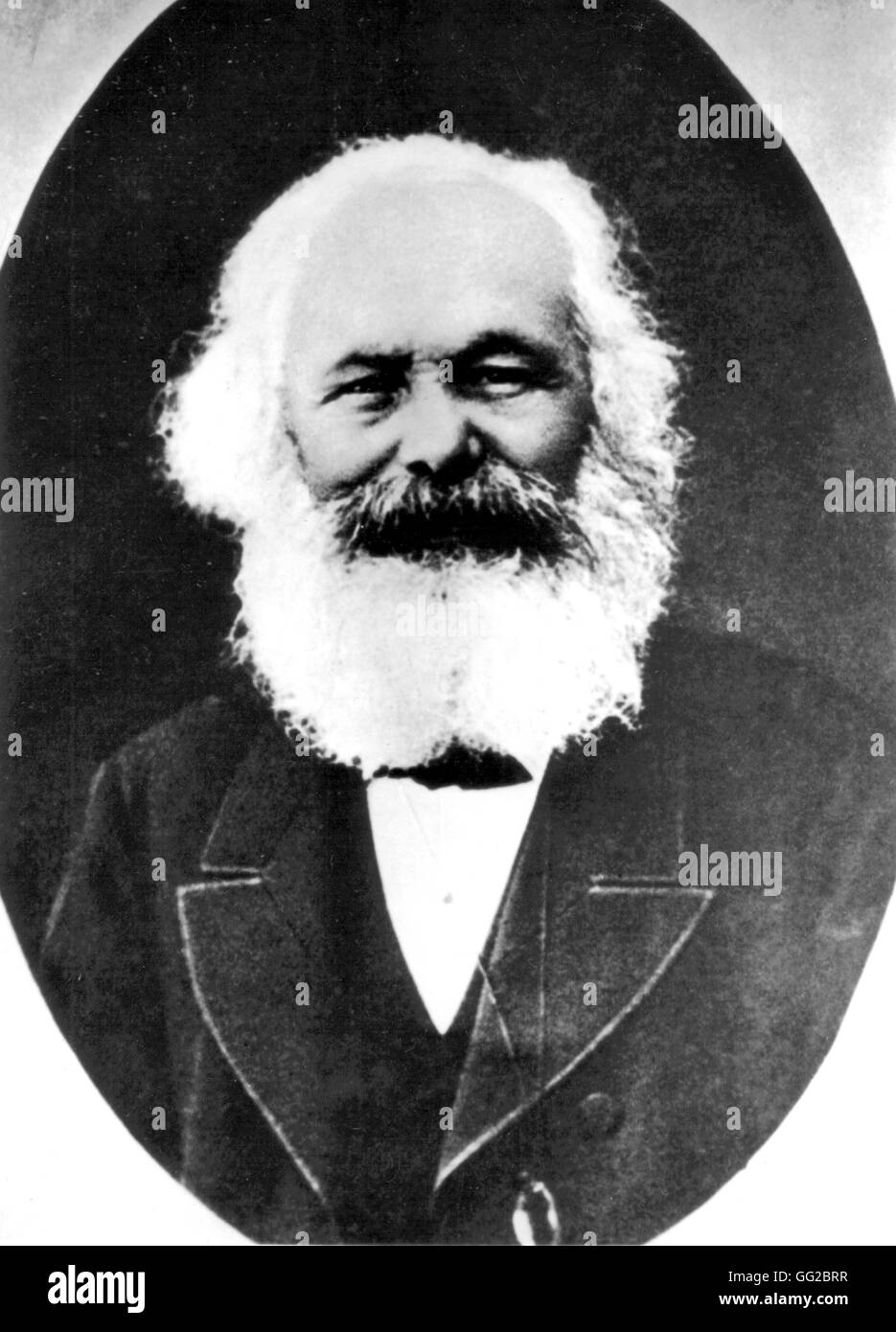 Portrait of Karl Marx. Last known photograph of Karl Marx, sent from Algeria to his daughter Jenny 1882 Karl Marx Haus Stock Photo