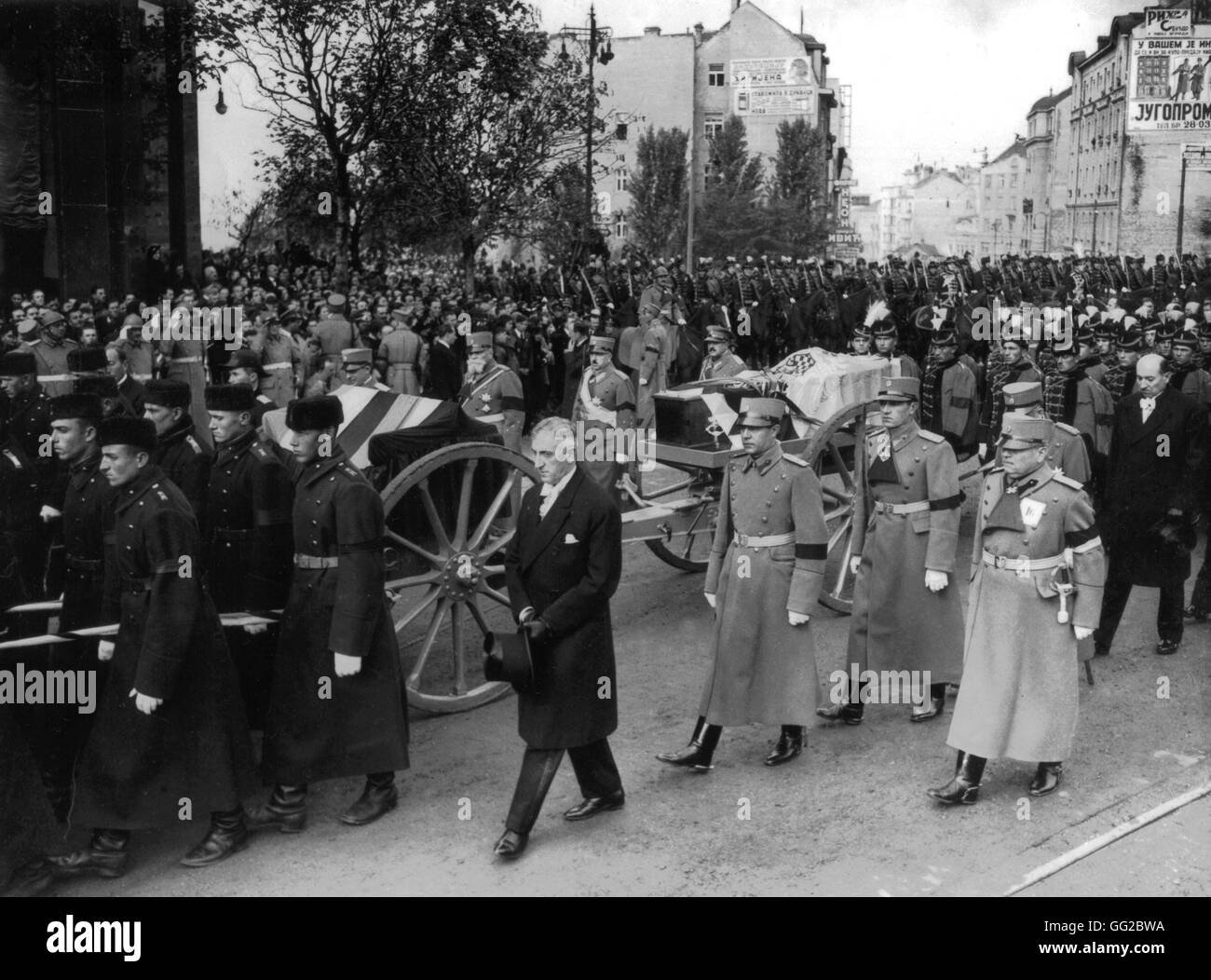 Funeral procession of King Alexander of Yugoslavia, in Belgrade. Oustachis October 1934