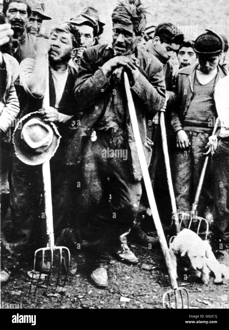 Work in the nitrate mines Chile, early 20th century Stock Photo