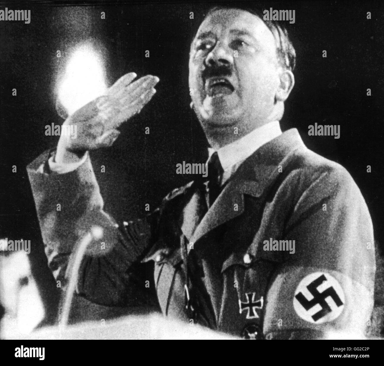 Hitler: picture from Leni Riefenstahl's movie 'Triumph of the will' 1935 Germany Stock Photo