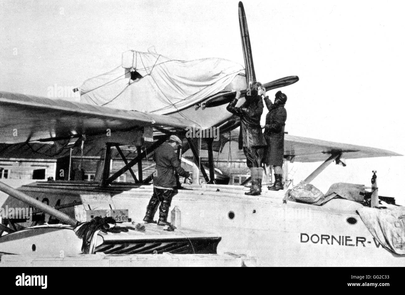 Conquest of the poles / Captain Amundsen : 'My polar flight' c.1920 Stock Photo