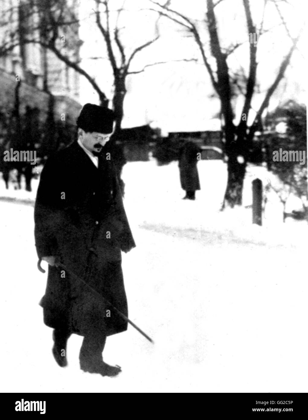 Léon Trotsky during the Brestlivosk negociations 1917 Russia Stock Photo