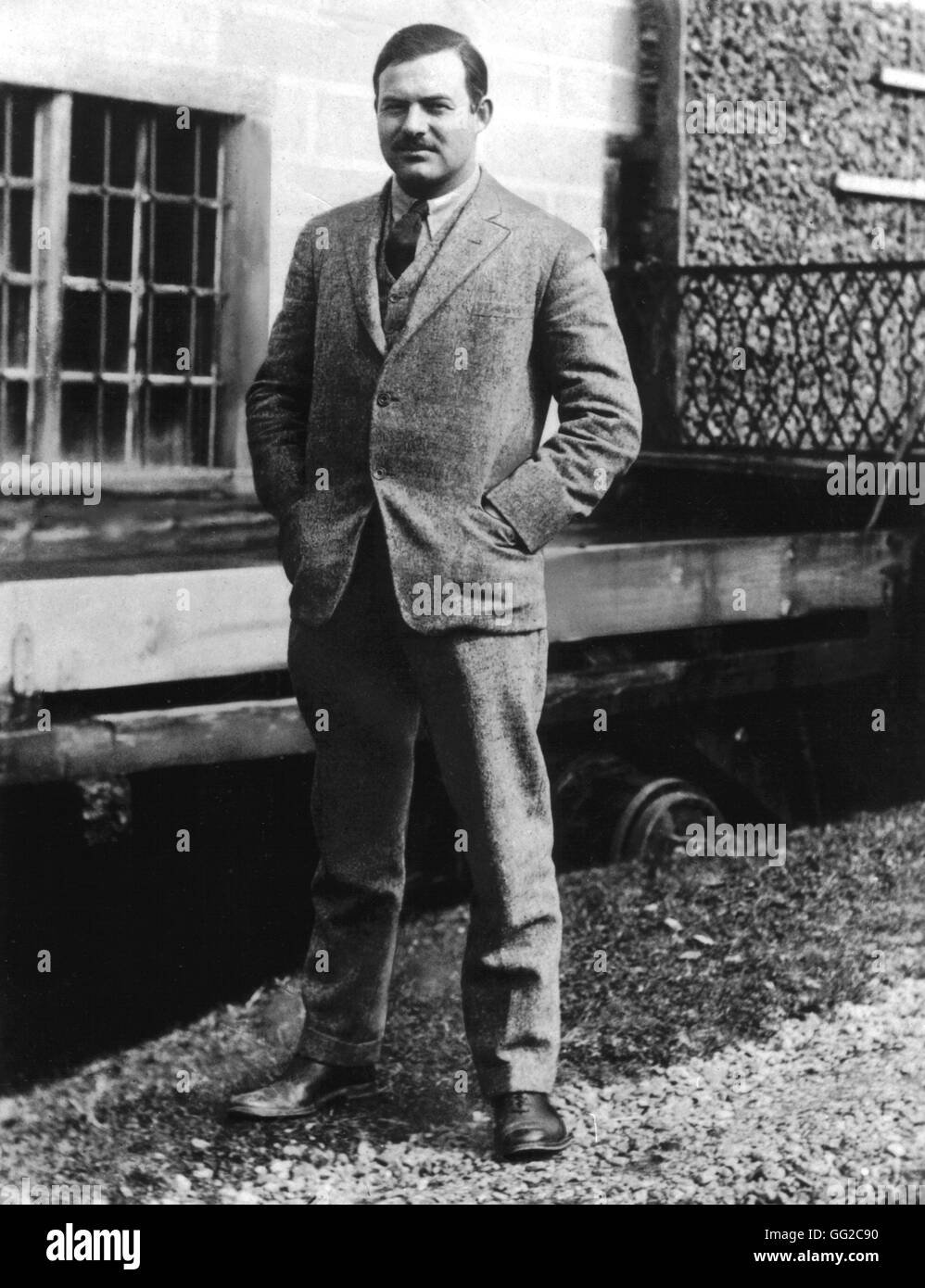 Portrait of Ernest Hemingway (1899-1961) 1920 United States Stock Photo