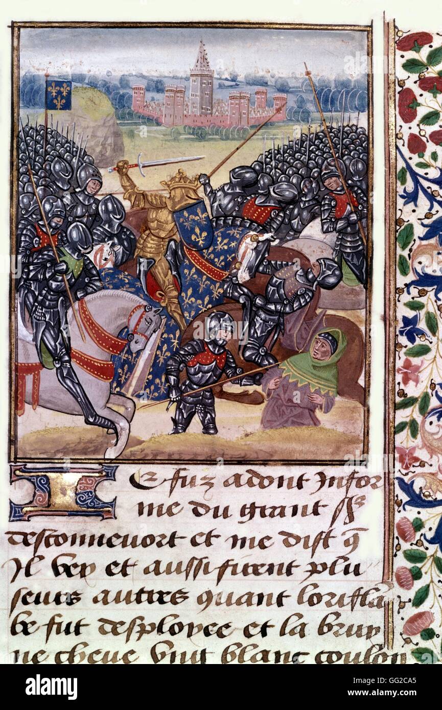 Froissart's chronicles, Battle of Roosebecke (Battle of the Hundred Years' War, in 1382) 15th France London. British museum Stock Photo