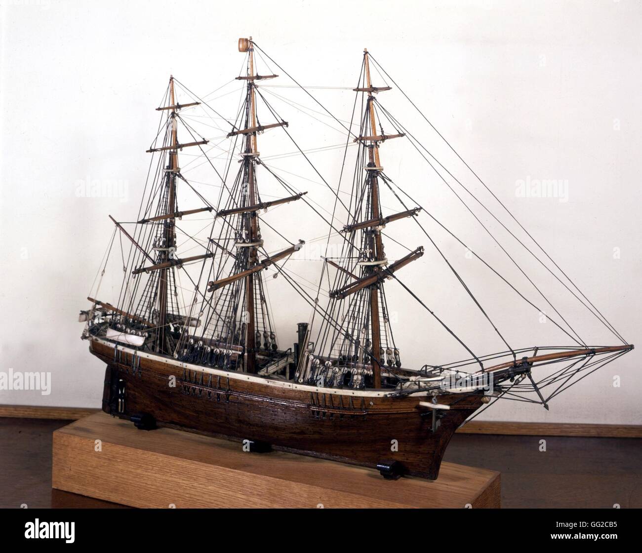 Scale model of Charcot's ship 'Le Français', for his South pole expedition  1903-1905 France Paris - Musée de la marine Stock Photo