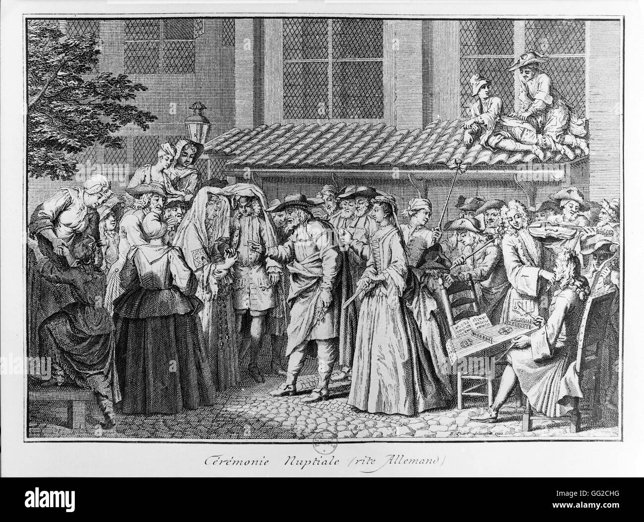 Jewish marriage in the German way 1722 Judaism Stock Photo