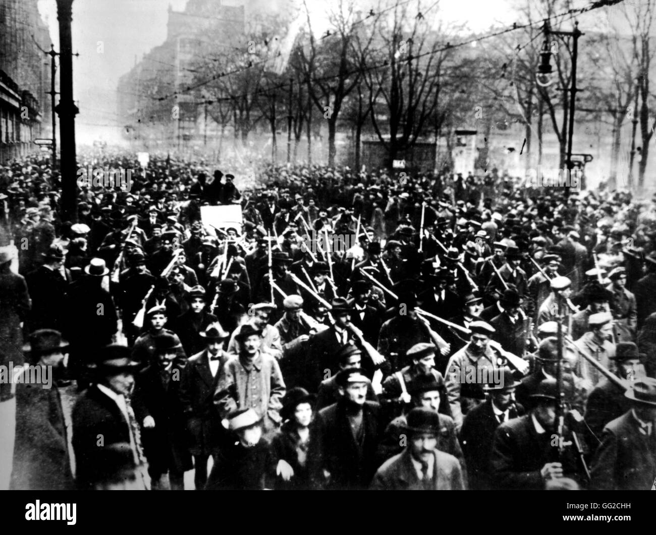 Spartakists demonstration January 1919 Germany Stock Photo