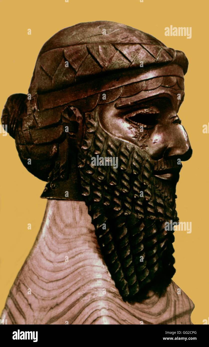 Bronze head Antiquity Mesopotamia Stock Photo