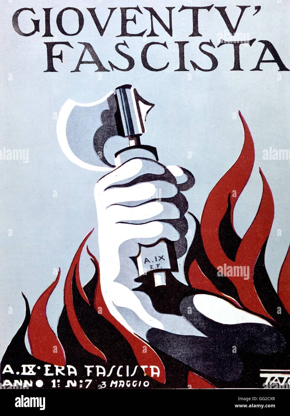 Drawing by Tato for the cover of the magazine 'Gioventu fascista' 1925 Italy Stock Photo
