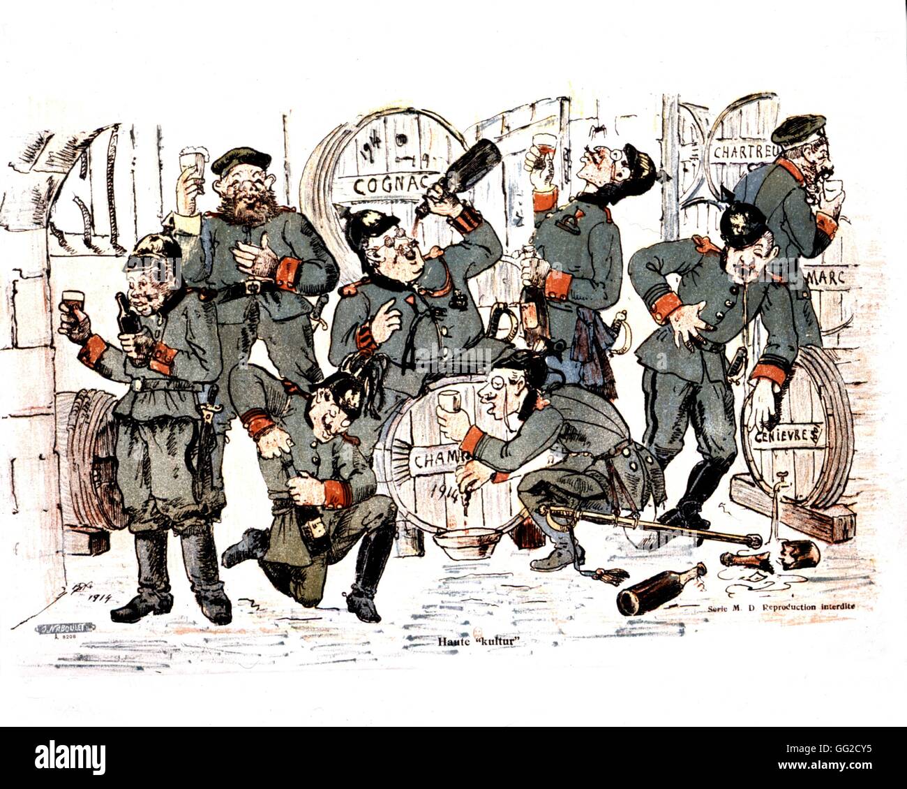 Caricature against the Germans in France 20th century France - World War I Stock Photo