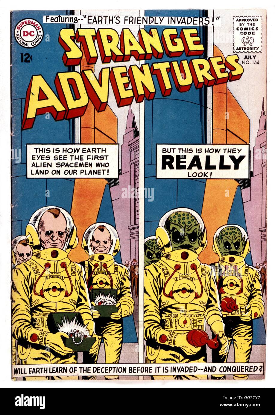 Cover of the comic strip 'Strange adventures', The invaders 20th century France Private collection Stock Photo