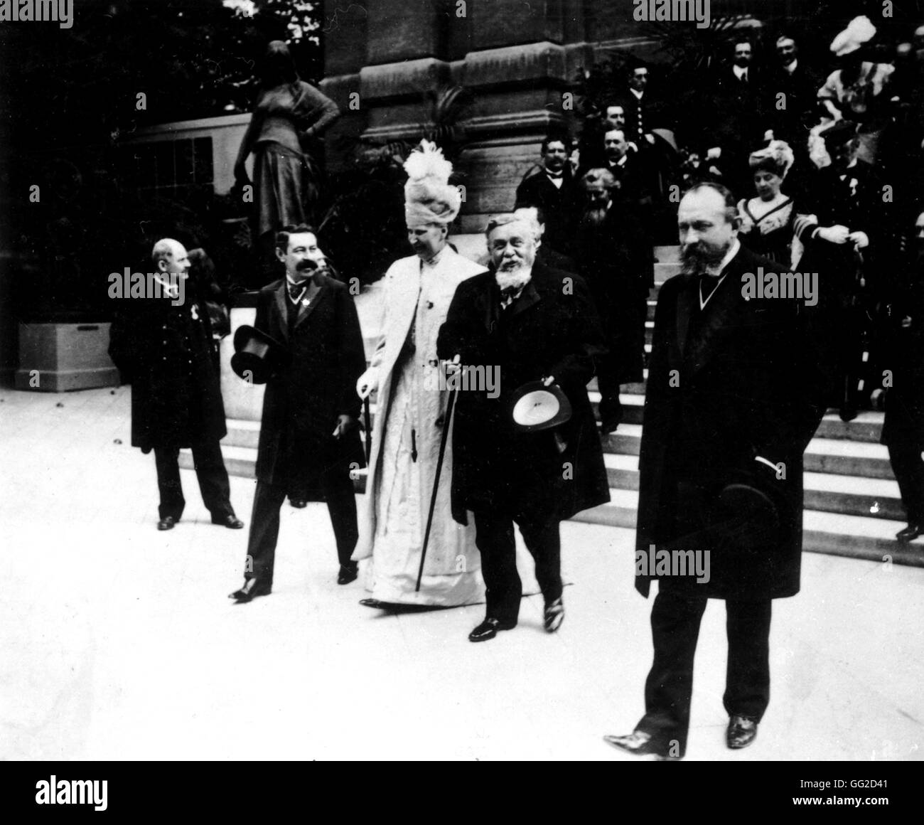 Mary, Princess Royal, visiting Paris. Here with Briand and Fallières. 1910 France Stock Photo