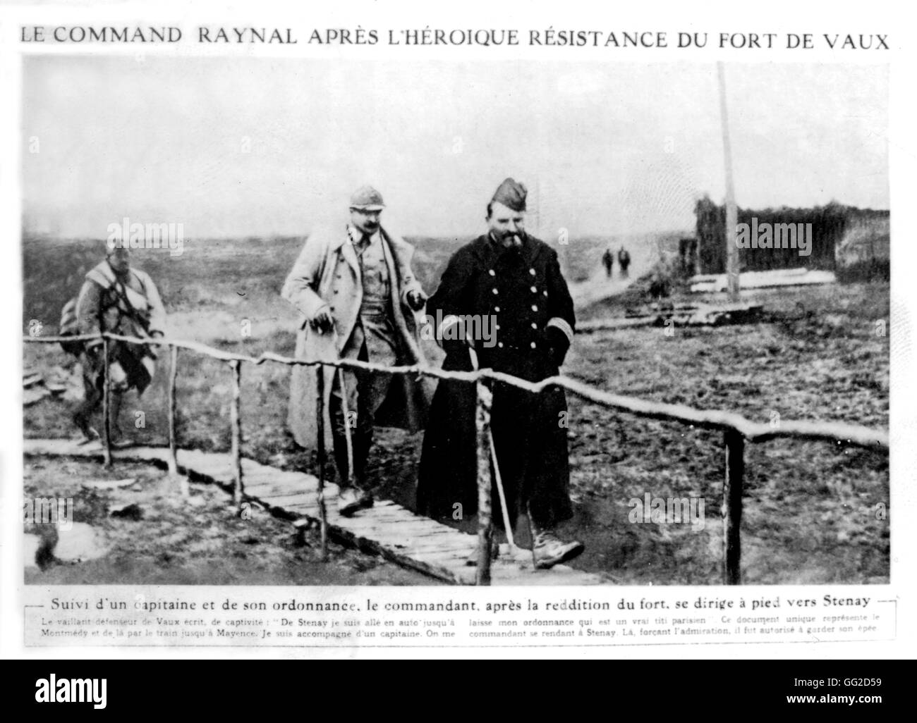 Commandant Raynal after the heroic resistance of the Fortress of Vaux World War I - France Stock Photo